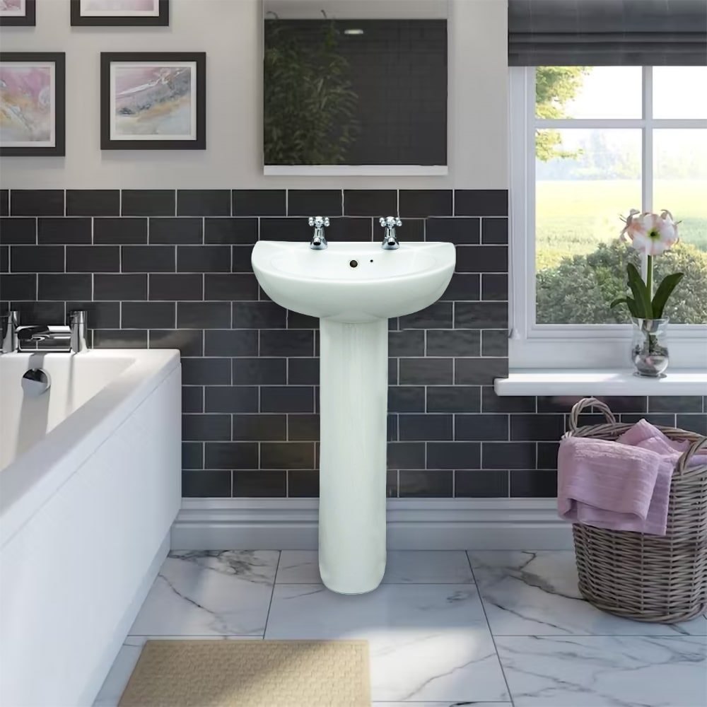 Sonas Strata Basin With Full Pedestal — Bathroom Outlet