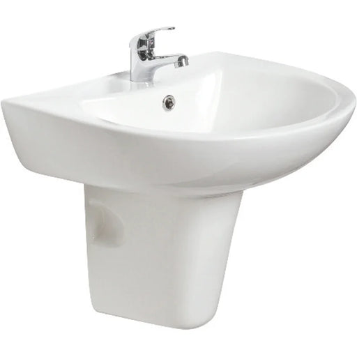 Sonas Strata Basin With Semi Pedestal - 450mm / 1 Tap Hole