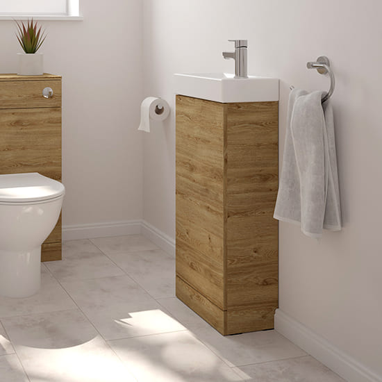 Sonas Strata 400mm 1 Door Floorstanding Cloakroom Vanity Unit with Basin