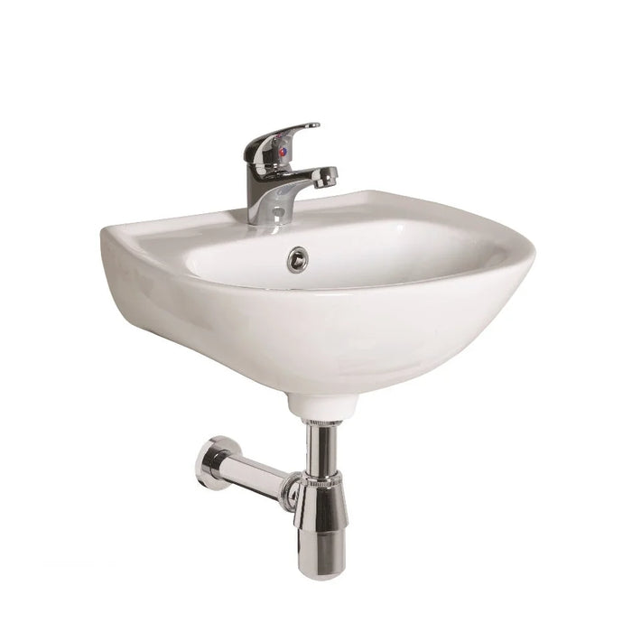 Sonas Strata Round Wall Hung Basin 450mm Wide - 1 Tap Hole