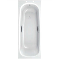 Sonas Strata Single Ended Steel Bath With Grips - 1500mm X