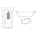 Sonas Strata Single Ended Steel Bath With Grips - Standard