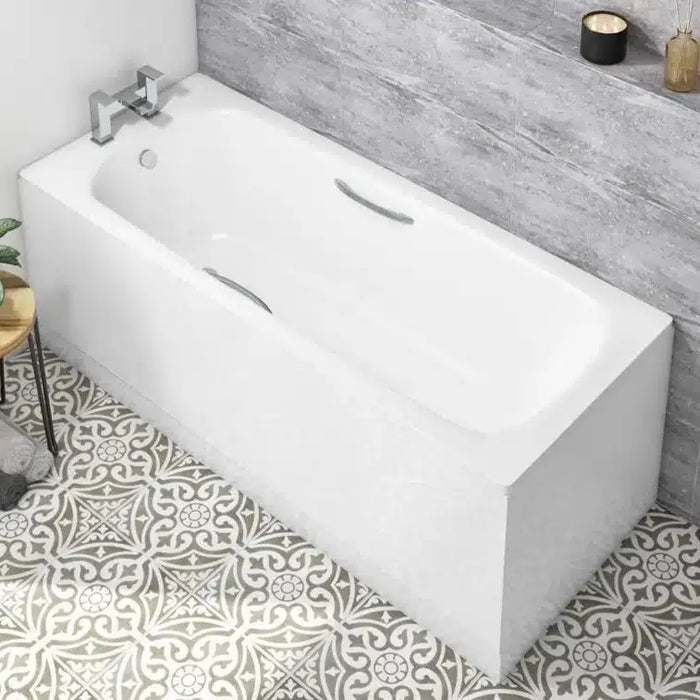 Sonas Strata Single Ended Steel Bath With Twin Grips and Anti Slip
