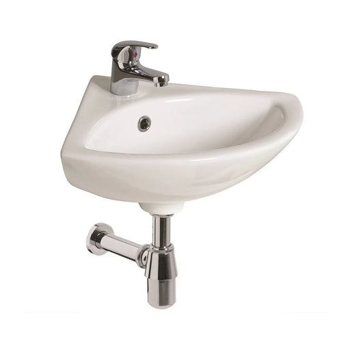 Sonas Strata Wall Hung Corner Basin 390mm Wide 1 Tap Hole