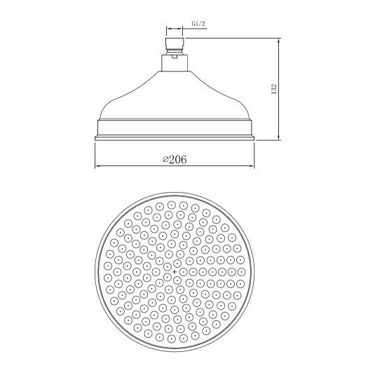 Sonas Sync Round Shower Head - 200mm - Chrome