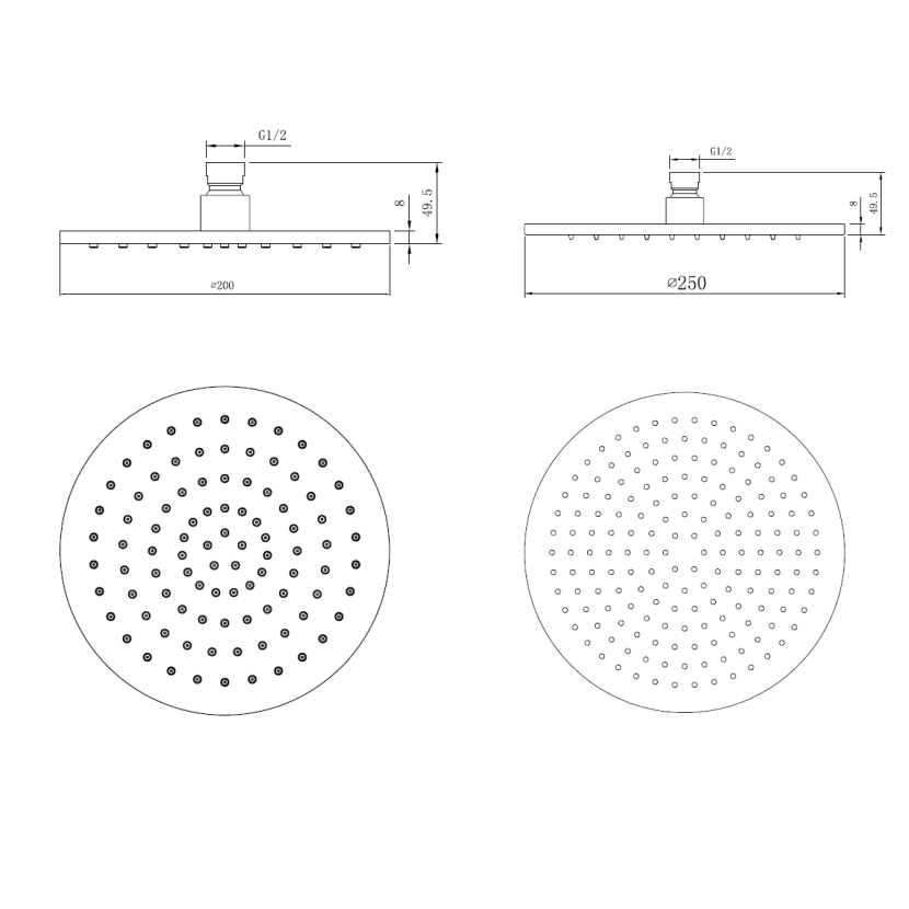 Sonas Sync Round Shower Head - Chrome