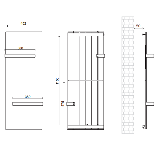 Sonas Synergy Designer Heated Towel Rail Anthracite