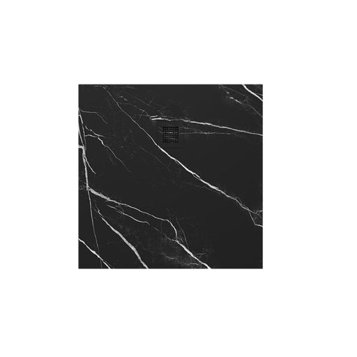Sonas Unity Square Shower Tray With Waste - Black Marble