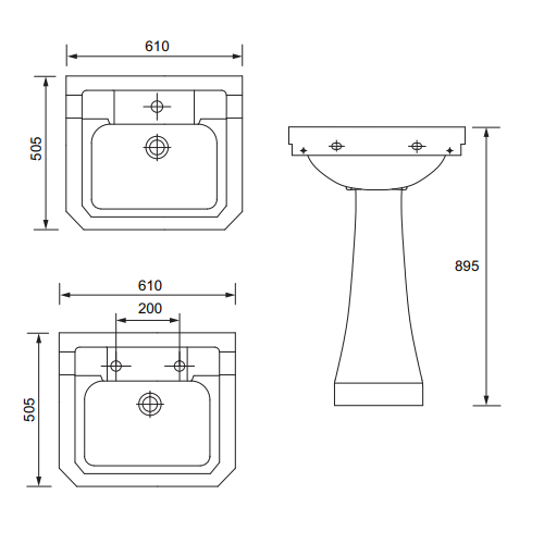 Sonas Westbury Basin With Chrome Stand