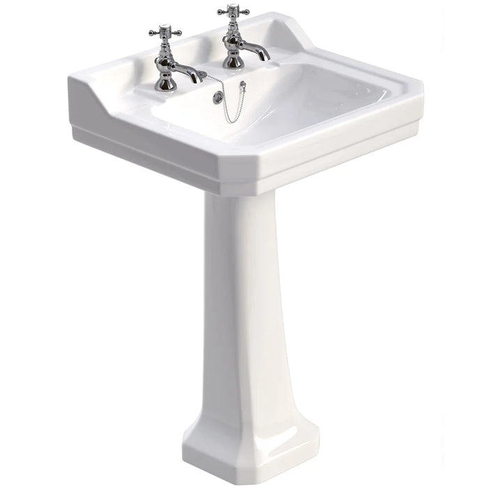 Sonas Westbury Basin With Full Pedestal - 610mm / 2 Tap