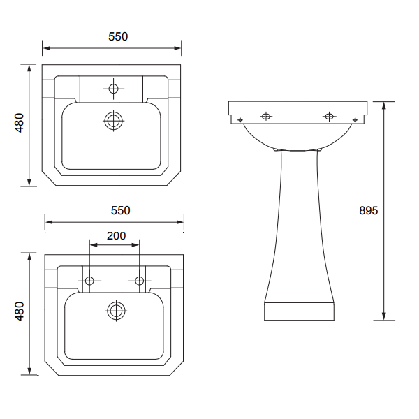 Sonas Westbury Basin With Full Pedestal