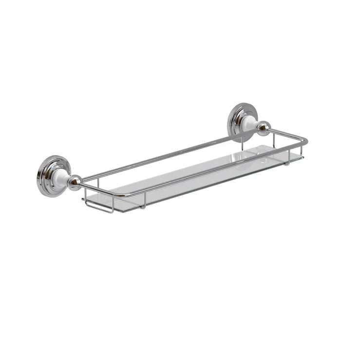 Sonas Westbury Glass Shelf - 480mm Wide - Chrome/White