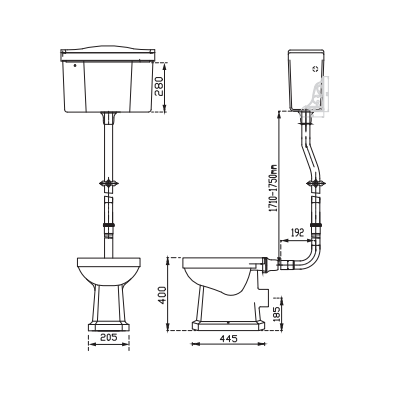 Sonas Westbury High Level Toilet With Cistern And Soft