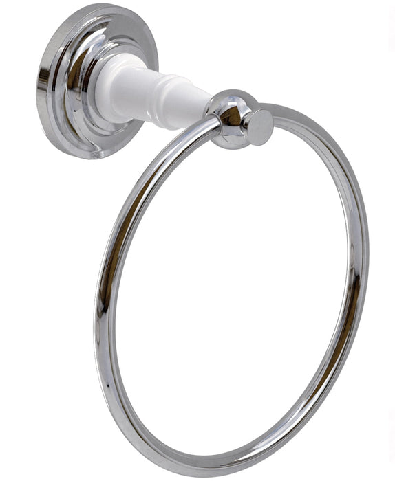 Sonas Westbury Towel Ring - Chrome/White Rings