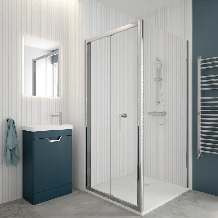 Sonas Zeba 6mm Bifold Shower Door With Side Panel - Chrome