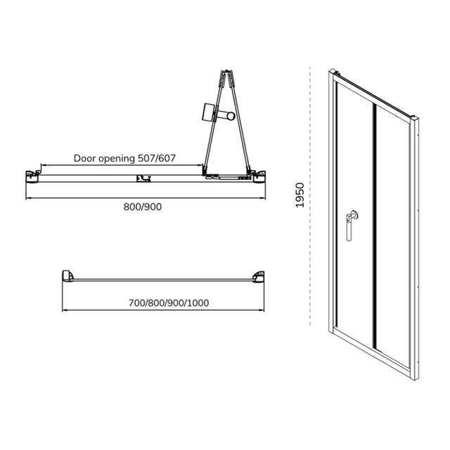 Sonas Zeba 6mm Framed Infold Shower Door With Side Panel