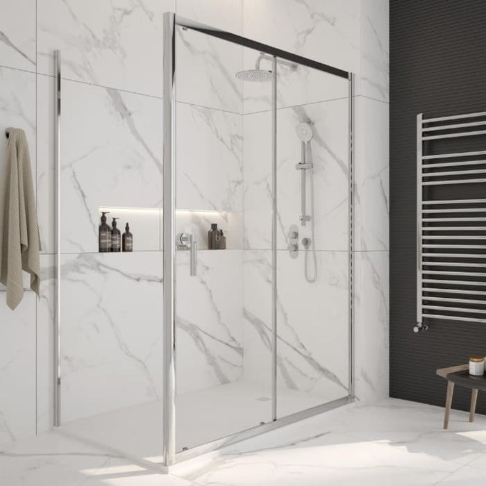 Sonas Zeba 6mm Sliding Shower Door With Side Panel - Chrome