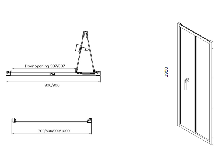 Sonas Zeba Bifold Shower Door - Chrome