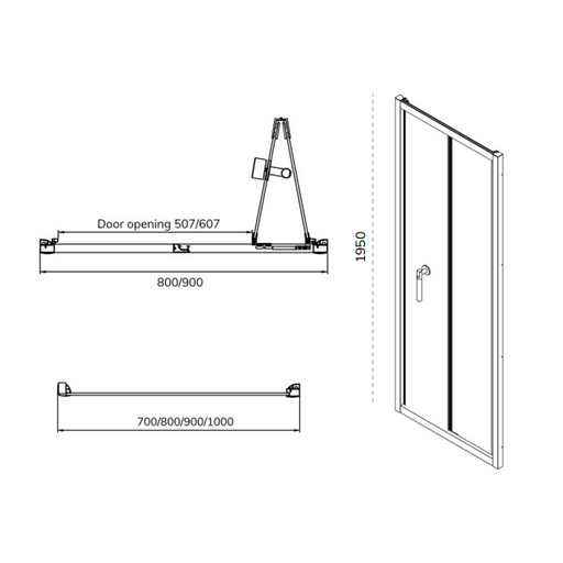 Sonas Zeba Bifold Shower Door - Chrome