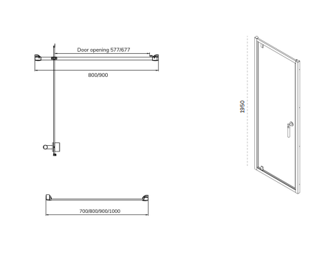 Sonas Zeba Recess Pivot Shower Door - Chrome