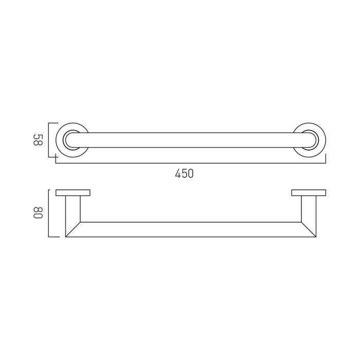 Vado Spa Grab Rail/Towel Rail - 450mm - Chrome