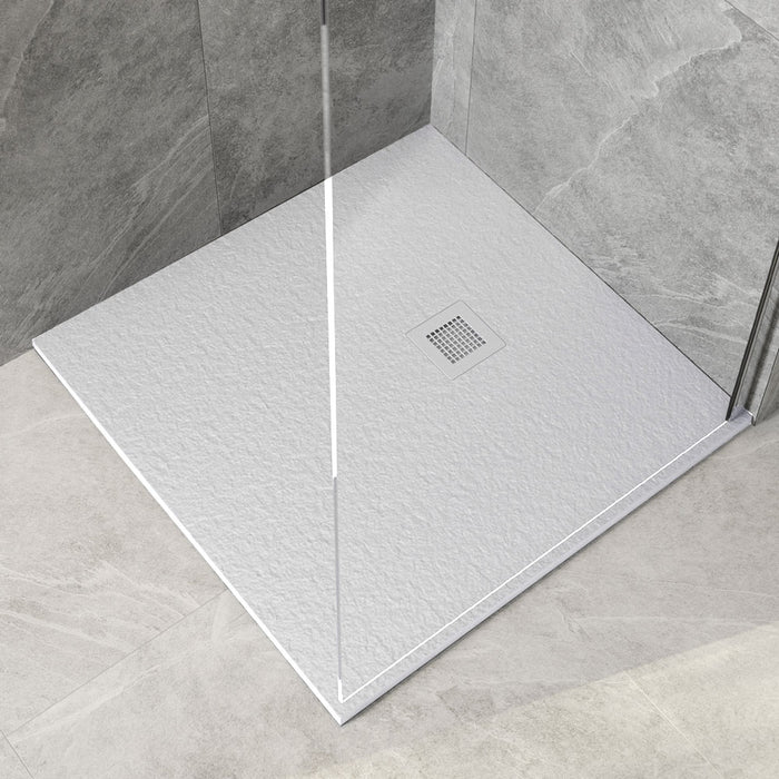 Sonas Slate Antislip Square Shower Tray With Waste