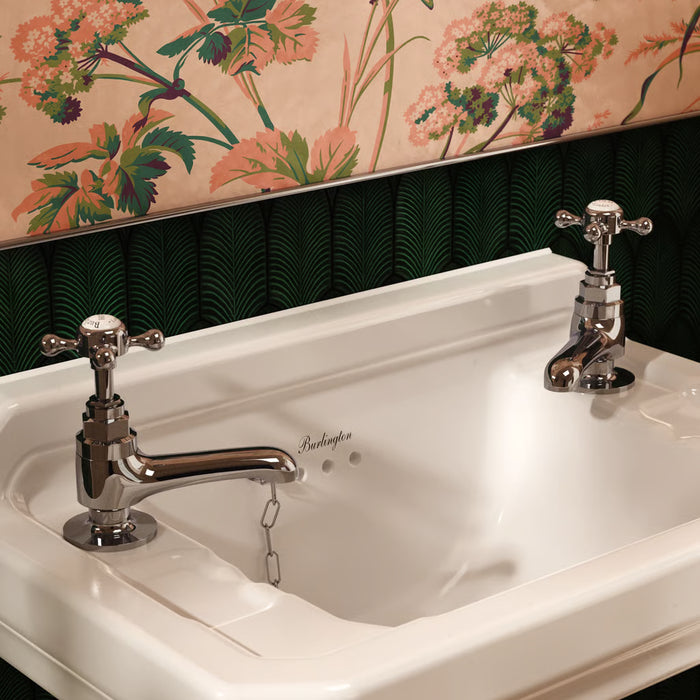 Burlington Stafford Long Nose Basin Pillar Taps Chrome