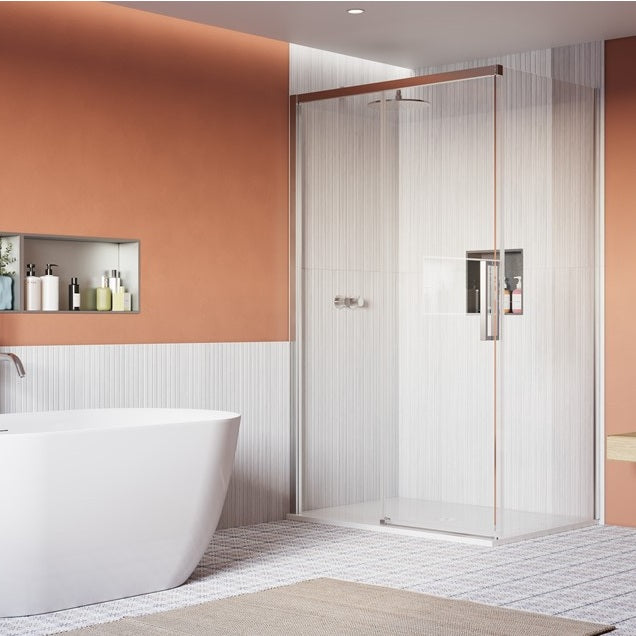 Crosswater Asura 8mm Sliding Shower Door With Side Panel