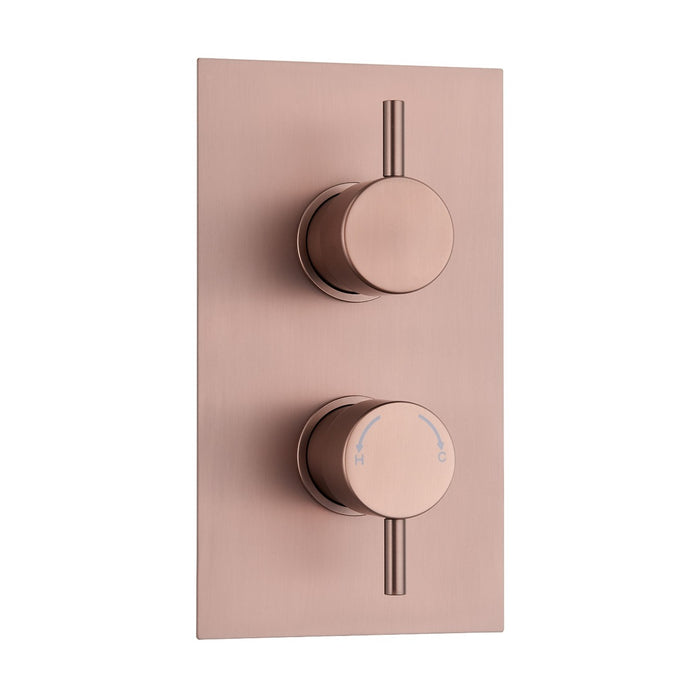Tailored 2 Outlet 2 Handle Round Concealed Thermostatic Shower Valve