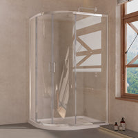 Tailored 6mm 2 Door Offset Quadrant Shower Enclosure - Chrome
