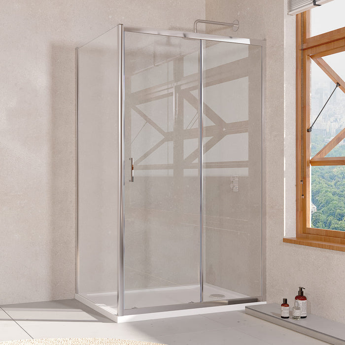 Tailored 6mm Sliding Shower Door with Side Panel - Chrome