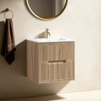 Tailored Bolzana 2 Drawer Wall Hung Vanity Unit with Matt White Basin