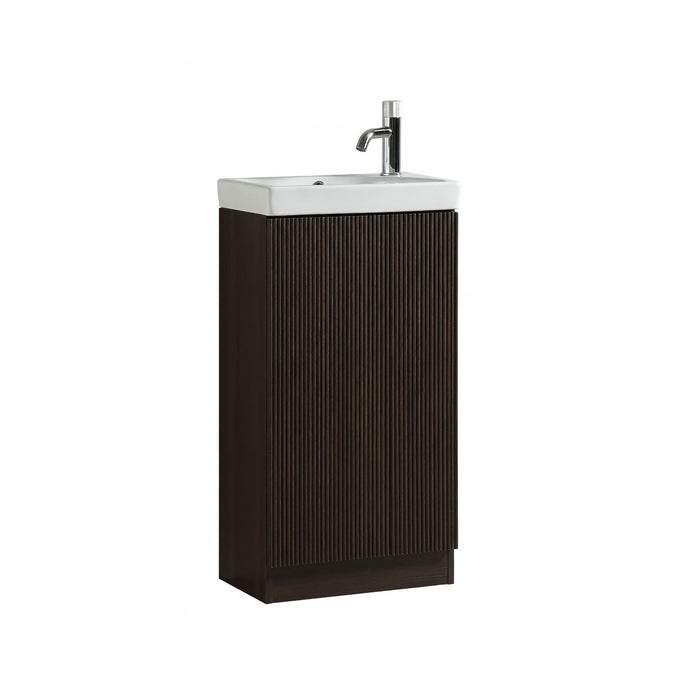 Tailored Flauto Mini 1 Door Cloakroom Floorstanding Vanity Unit with Ceramic Basin