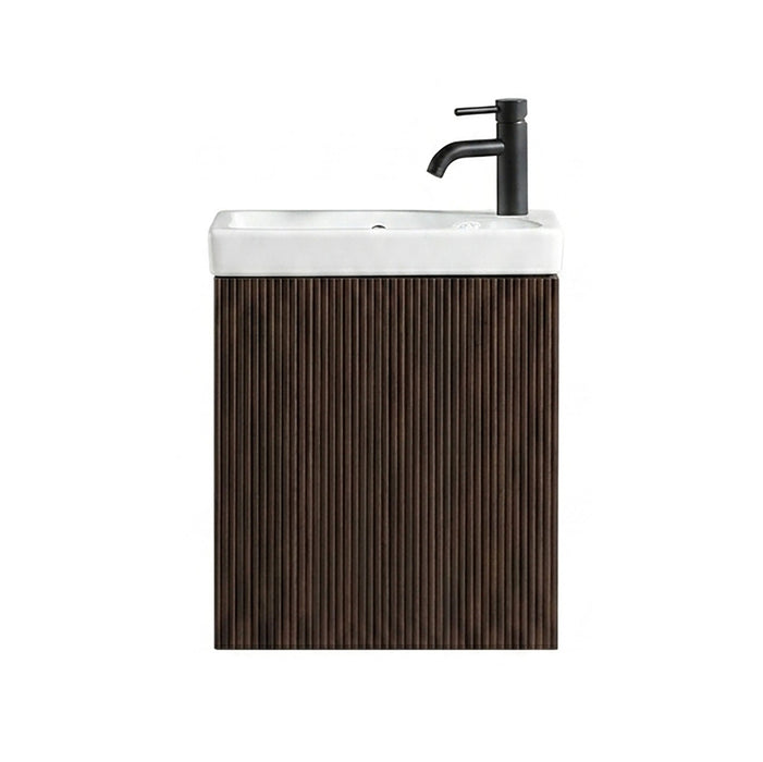 Tailored Flauto Mini 1 Door Cloakroom Wall Hung Vanity Unit with Ceramic Basin