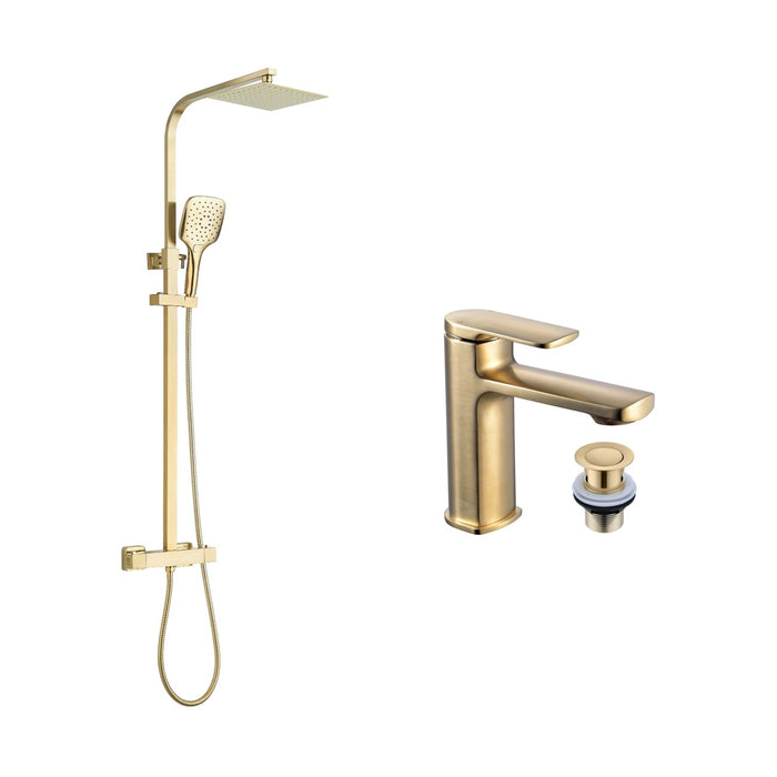 Tailored Square Shower Set & Basin Mixer Tap Package