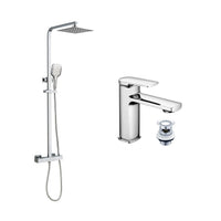 Tailored Square Shower Set & Basin Mixer Tap Package