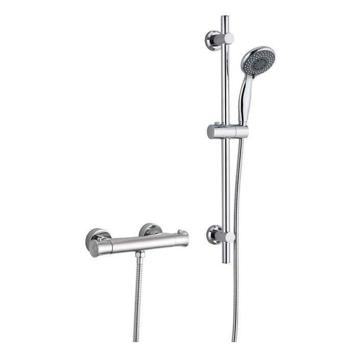 Tailored Plumb Essentials Bar Shower Valve Round Riser Kit - Chrome