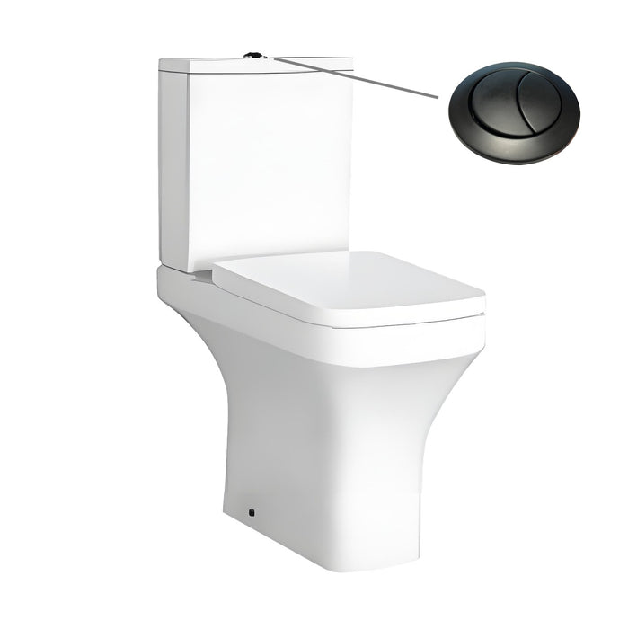 Tailored Savona Rimless Comfort Height Square Open Back Close Coupled Toilet with Soft Close Seat
