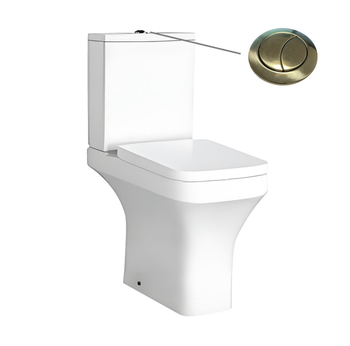 Tailored Savona Rimless Comfort Height Square Open Back Close Coupled Toilet with Soft Close Seat