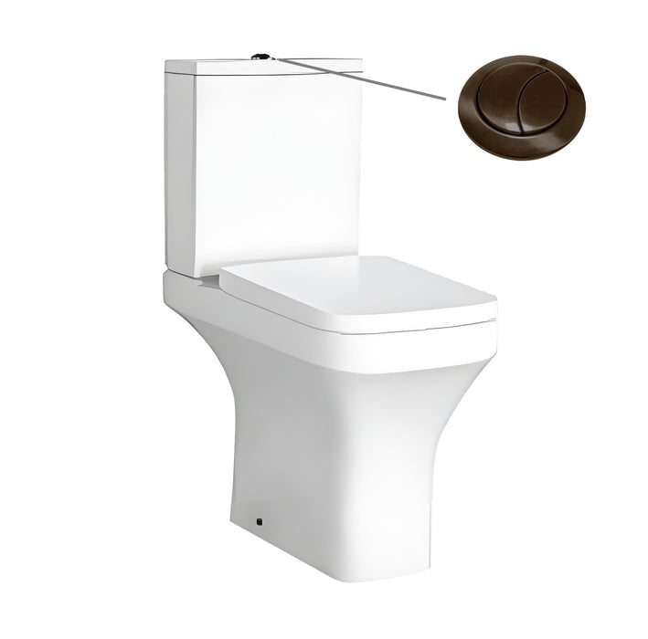 Tailored Savona Rimless Comfort Height Square Open Back Close Coupled Toilet with Soft Close Seat
