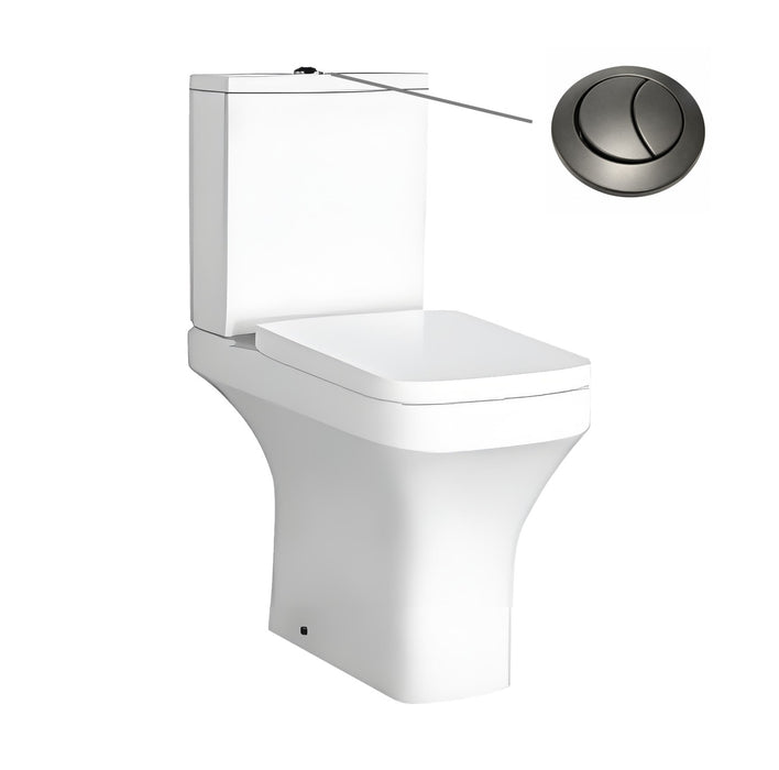Tailored Savona Rimless Comfort Height Square Open Back Close Coupled Toilet with Soft Close Seat