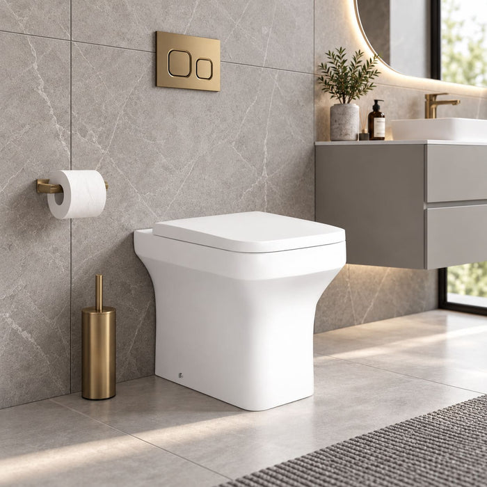 Tailored Savona Rimless Square Back to Wall Toilet with Soft Close Seat