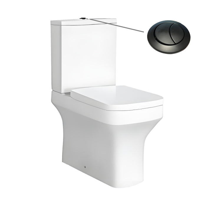 Tailored Savona Rimless Square Fully Shrouded Close Coupled Toilet with Soft Close Seat