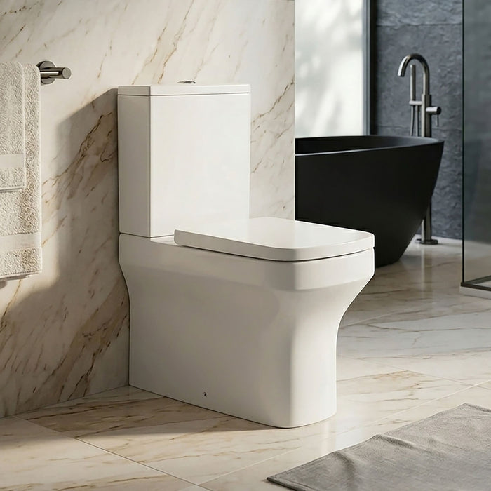 Tailored Savona Rimless Square Fully Shrouded Close Coupled Toilet with Soft Close Seat