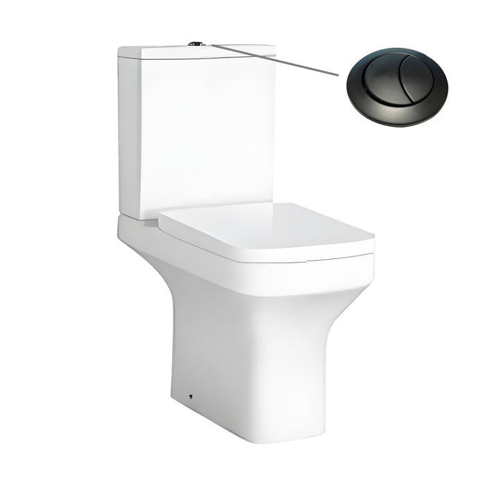 Tailored Savona Rimless Square Open Back Close Coupled Toilet with Soft Close Seat