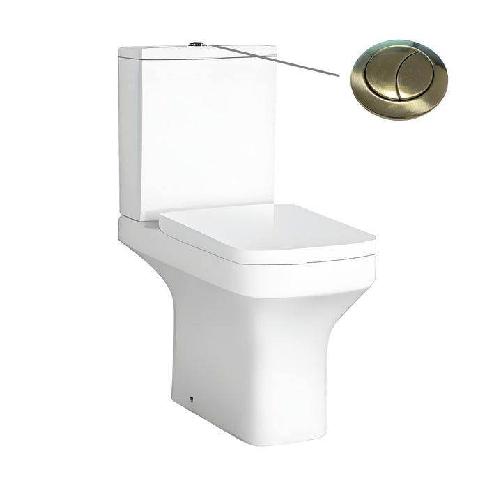 Tailored Savona Rimless Square Open Back Close Coupled Toilet with Soft Close Seat