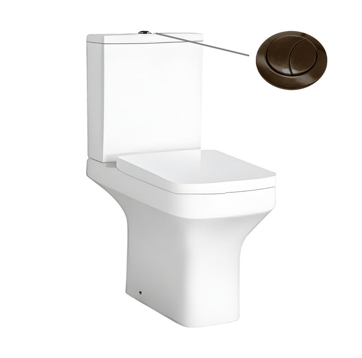 Tailored Savona Rimless Square Open Back Close Coupled Toilet with Soft Close Seat
