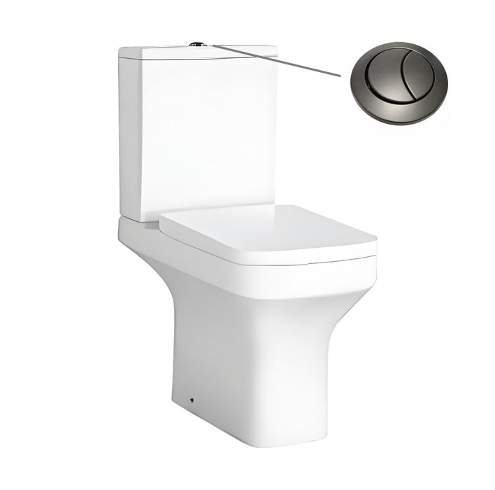 Tailored Savona Rimless Square Open Back Close Coupled Toilet with Soft Close Seat