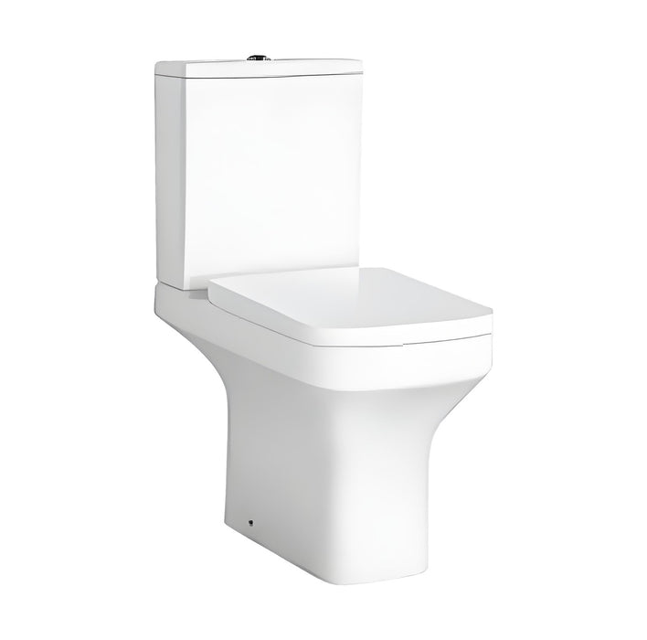 Tailored Savona Rimless Square Open Back Close Coupled Toilet with Soft Close Seat