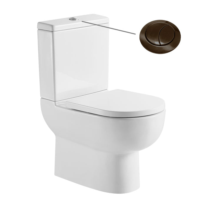 Tailored Tornio Rimless Closed Back D-Shape Close Coupled Toilet with Soft Close Seat